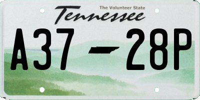 TN license plate A3728P