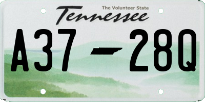 TN license plate A3728Q
