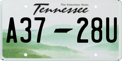 TN license plate A3728U