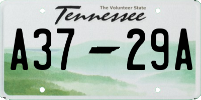 TN license plate A3729A