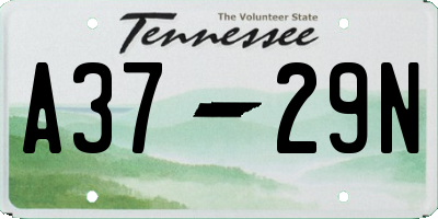 TN license plate A3729N