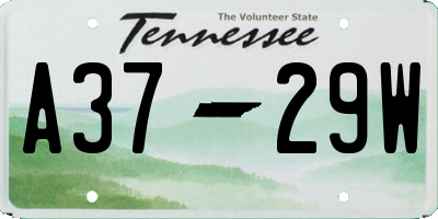 TN license plate A3729W