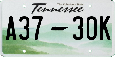 TN license plate A3730K