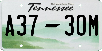 TN license plate A3730M