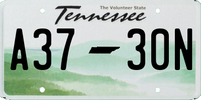 TN license plate A3730N