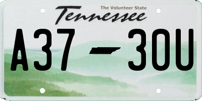 TN license plate A3730U