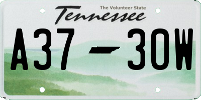 TN license plate A3730W
