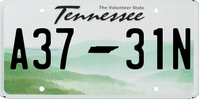 TN license plate A3731N