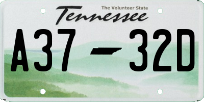 TN license plate A3732D