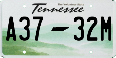 TN license plate A3732M
