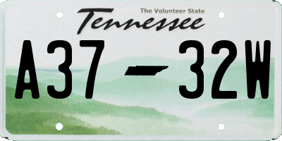 TN license plate A3732W