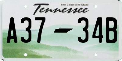TN license plate A3734B
