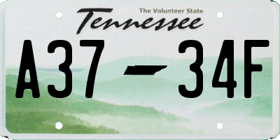 TN license plate A3734F