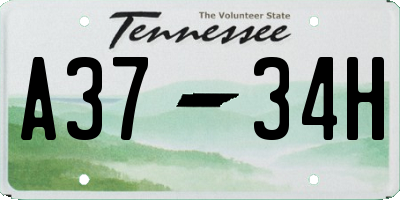 TN license plate A3734H