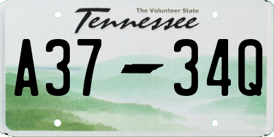 TN license plate A3734Q
