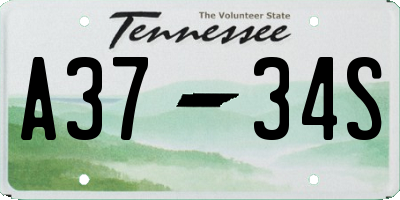 TN license plate A3734S