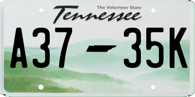 TN license plate A3735K