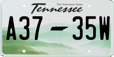 TN license plate A3735W