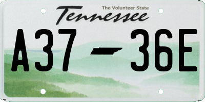 TN license plate A3736E