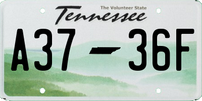 TN license plate A3736F