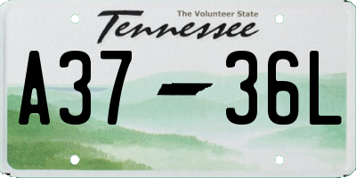 TN license plate A3736L