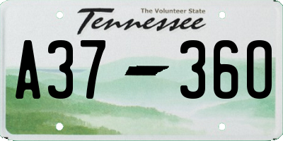 TN license plate A3736O