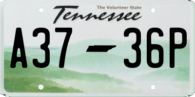 TN license plate A3736P