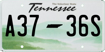 TN license plate A3736S