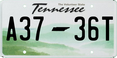 TN license plate A3736T