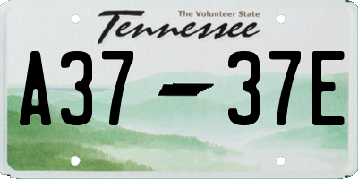 TN license plate A3737E