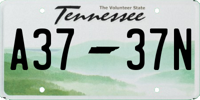 TN license plate A3737N