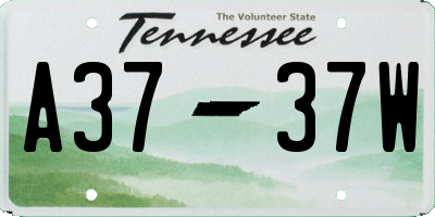 TN license plate A3737W