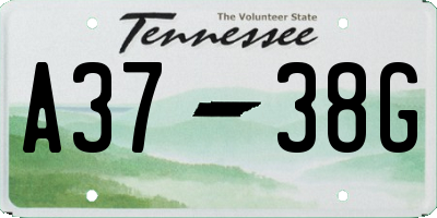 TN license plate A3738G