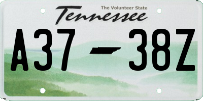 TN license plate A3738Z