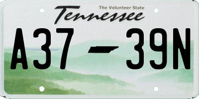 TN license plate A3739N