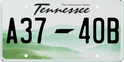 TN license plate A3740B