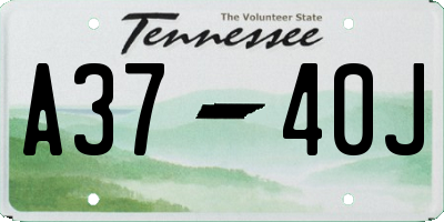 TN license plate A3740J
