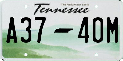 TN license plate A3740M