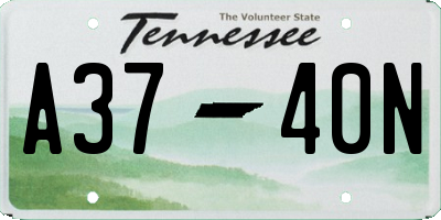 TN license plate A3740N