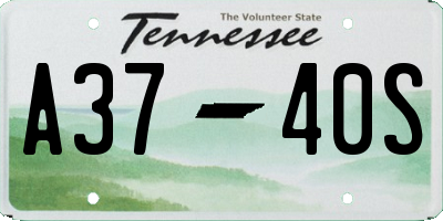 TN license plate A3740S