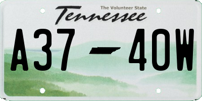 TN license plate A3740W