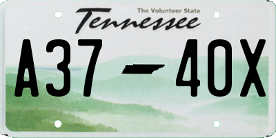 TN license plate A3740X