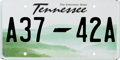 TN license plate A3742A