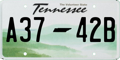 TN license plate A3742B
