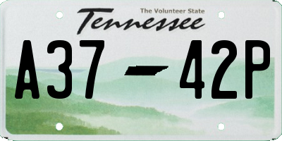TN license plate A3742P