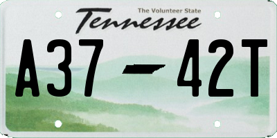 TN license plate A3742T