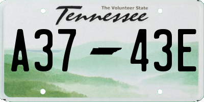 TN license plate A3743E