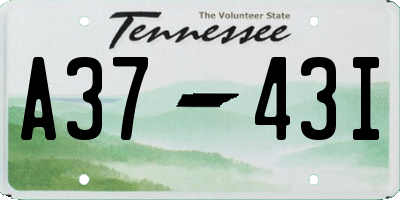 TN license plate A3743I