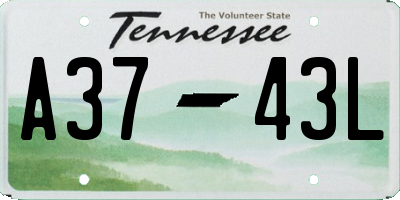 TN license plate A3743L