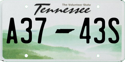 TN license plate A3743S
